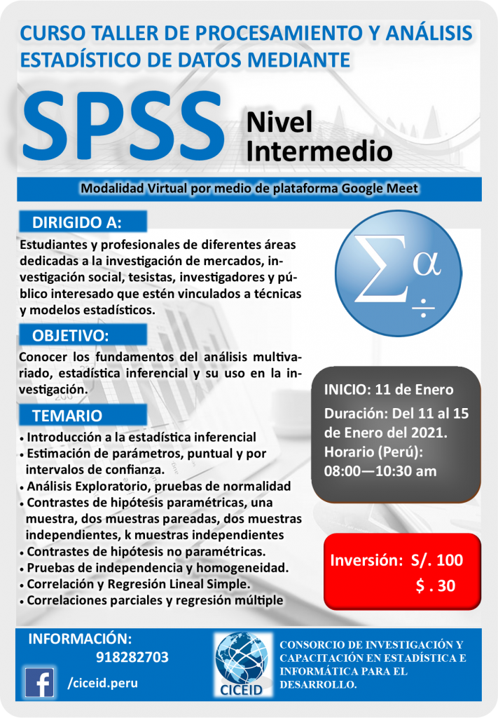 Procesamiento Y AnÁlisis Estadistico De Datos Mediante Spss Intermedio Ciceid 5557